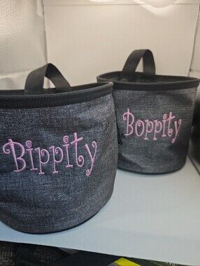Thirty-One Littles Carry-All Caddy Set of 2 Personalized  Gray Storage Bins